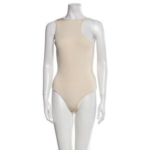 Hermes Asymmetric Bodysuit in blanc naturel 38 SS2024